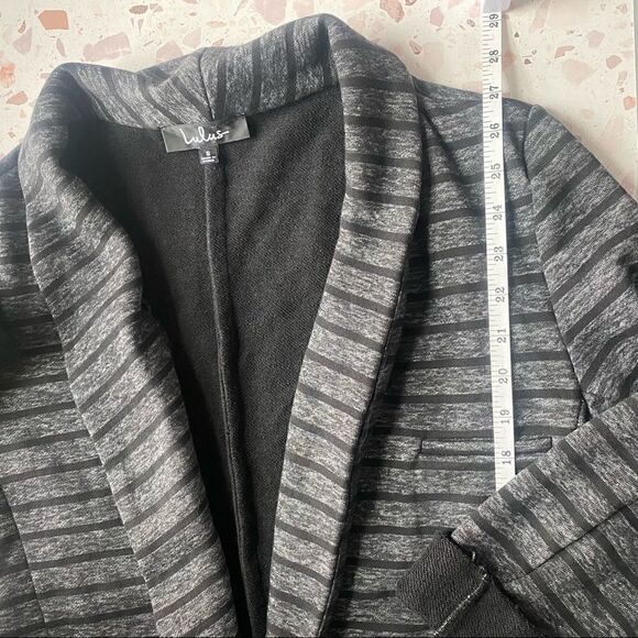 Lulus Striped cotton Jacket blazer black gray size small - Picture 5 of 10